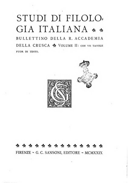 Studi di filologia italiana