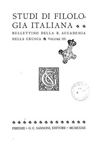 Studi di filologia italiana