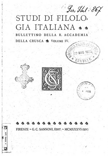 Studi di filologia italiana