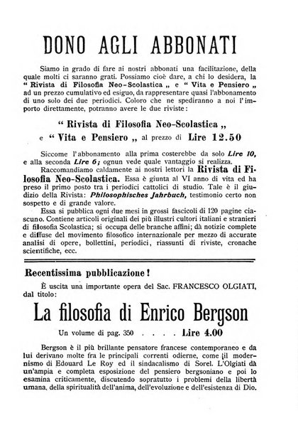 Vita e pensiero rassegna italiana di coltura