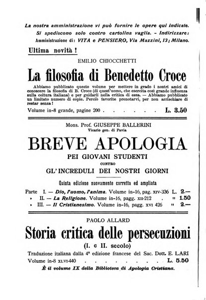 Vita e pensiero rassegna italiana di coltura