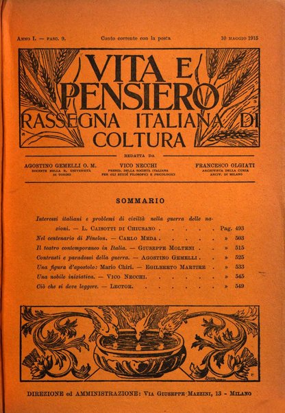 Vita e pensiero rassegna italiana di coltura