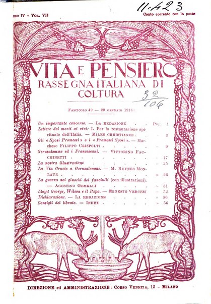 Vita e pensiero rassegna italiana di coltura