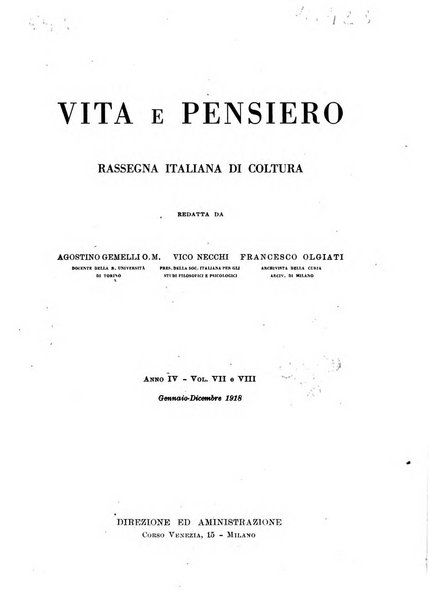 Vita e pensiero rassegna italiana di coltura