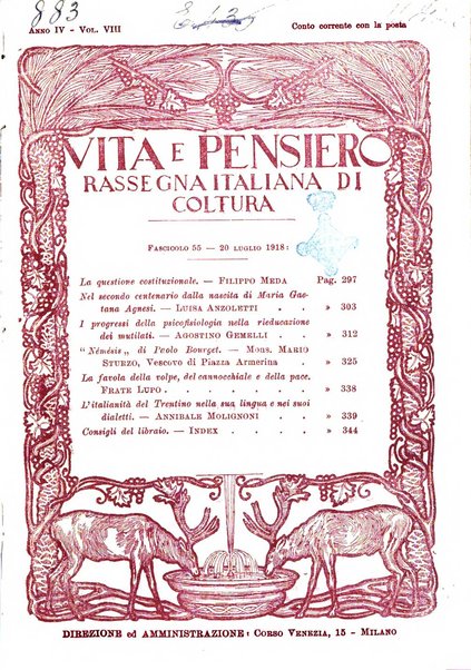 Vita e pensiero rassegna italiana di coltura