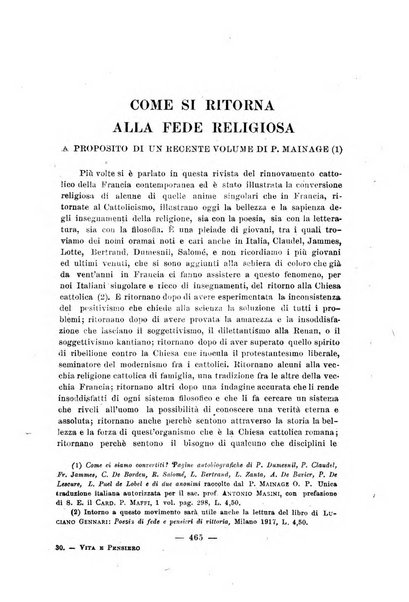 Vita e pensiero rassegna italiana di coltura