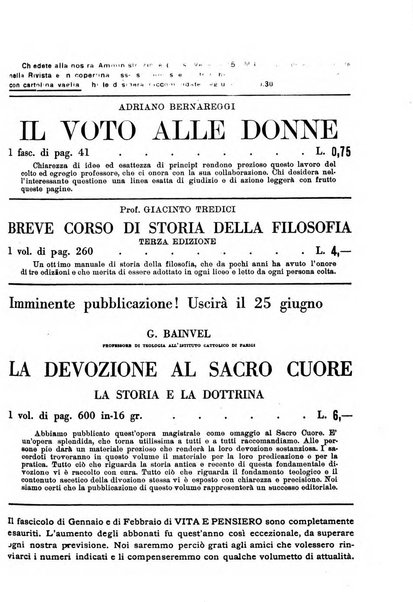 Vita e pensiero rassegna italiana di coltura