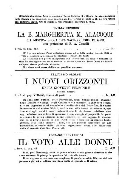 Vita e pensiero rassegna italiana di coltura