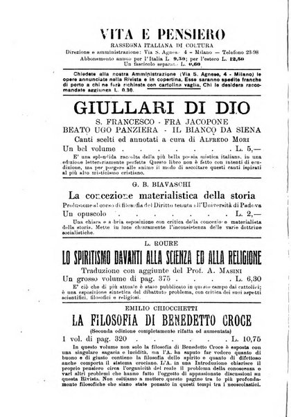 Vita e pensiero rassegna italiana di coltura