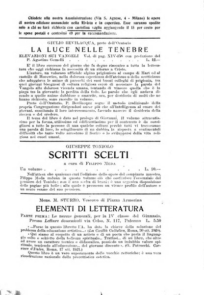 Vita e pensiero rassegna italiana di coltura