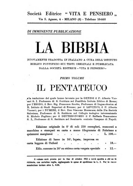 Vita e pensiero rassegna italiana di coltura