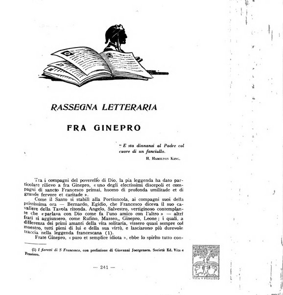 Vita e pensiero rassegna italiana di coltura