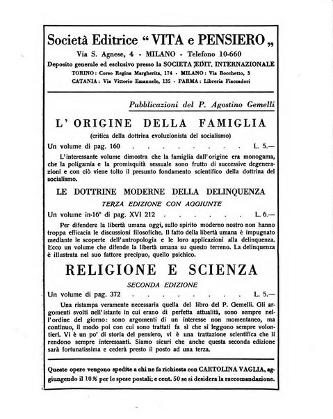 Vita e pensiero rassegna italiana di coltura