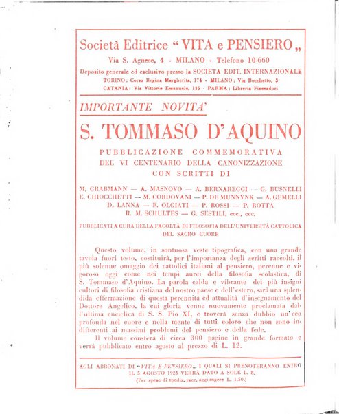 Vita e pensiero rassegna italiana di coltura