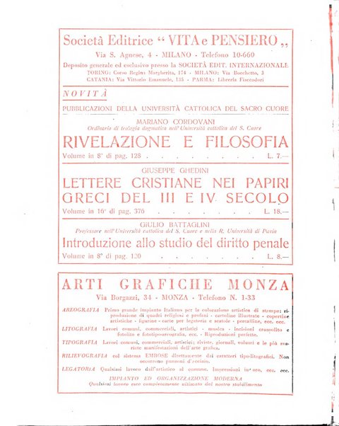 Vita e pensiero rassegna italiana di coltura