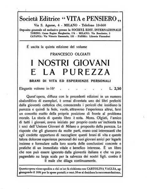 Vita e pensiero rassegna italiana di coltura