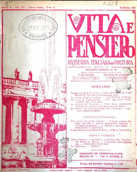 Vita e pensiero rassegna italiana di coltura