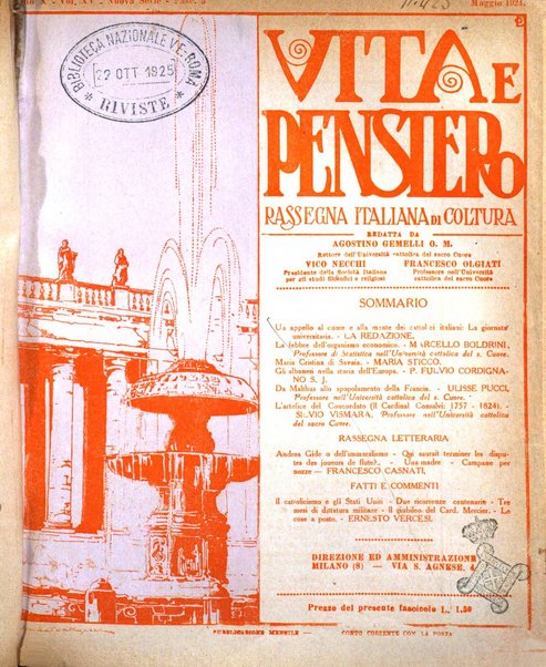 Vita e pensiero rassegna italiana di coltura