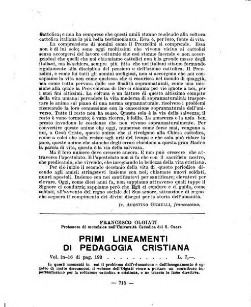 Vita e pensiero rassegna italiana di coltura