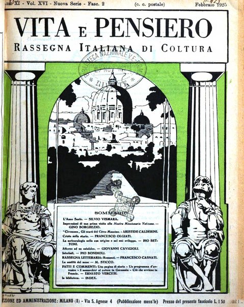 Vita e pensiero rassegna italiana di coltura