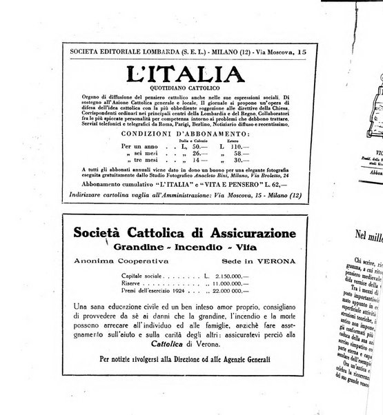 Vita e pensiero rassegna italiana di coltura