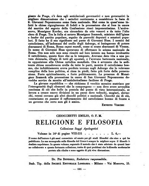 Vita e pensiero rassegna italiana di coltura