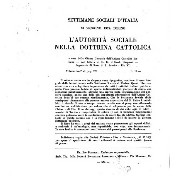 Vita e pensiero rassegna italiana di coltura