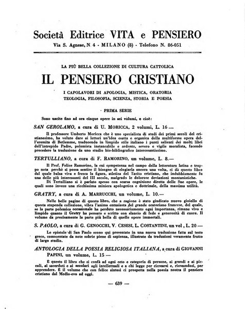 Vita e pensiero rassegna italiana di coltura