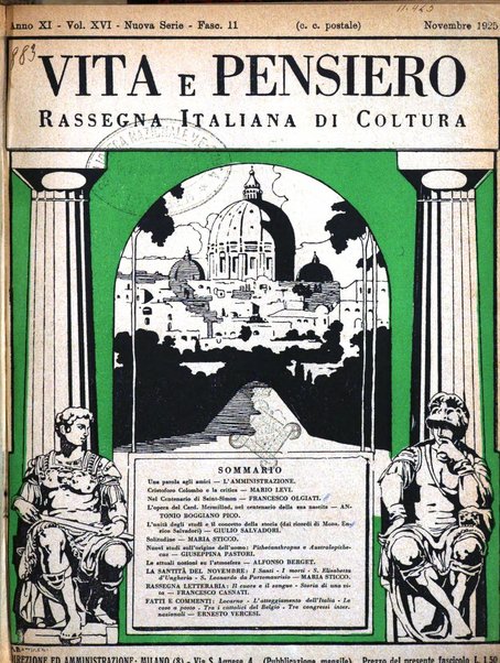 Vita e pensiero rassegna italiana di coltura