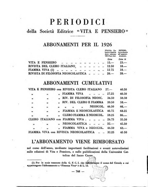 Vita e pensiero rassegna italiana di coltura