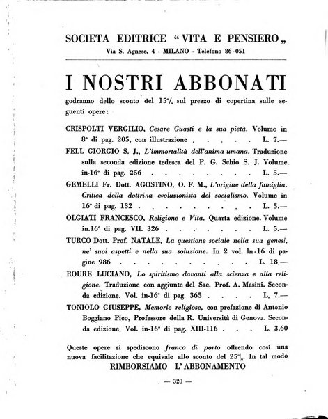 Vita e pensiero rassegna italiana di coltura