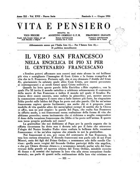 Vita e pensiero rassegna italiana di coltura