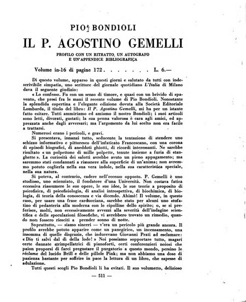 Vita e pensiero rassegna italiana di coltura