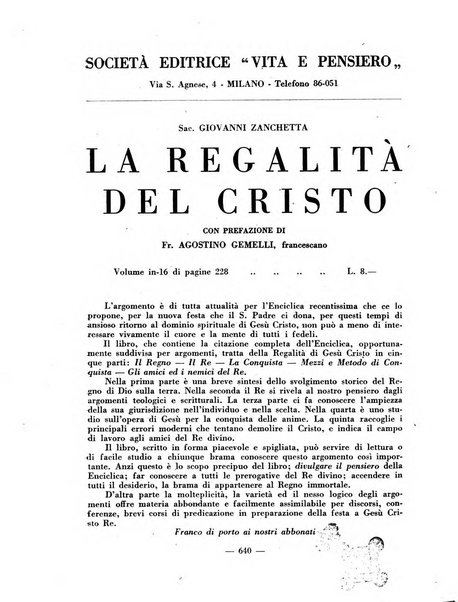 Vita e pensiero rassegna italiana di coltura