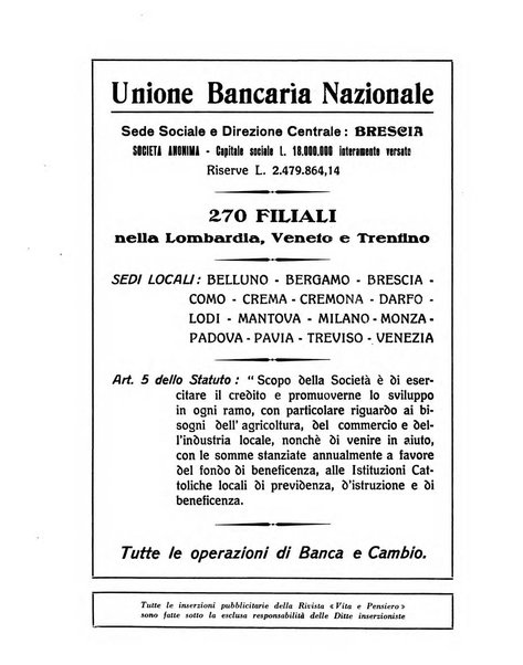 Vita e pensiero rassegna italiana di coltura