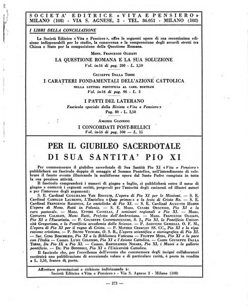 Vita e pensiero rassegna italiana di coltura