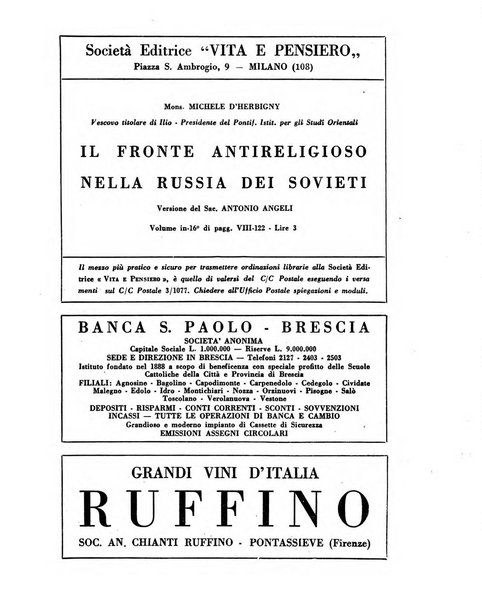 Vita e pensiero rassegna italiana di coltura