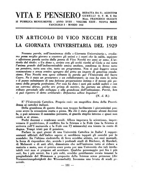 Vita e pensiero rassegna italiana di coltura