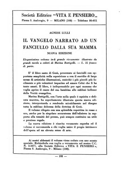 Vita e pensiero rassegna italiana di coltura