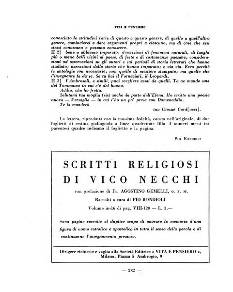 Vita e pensiero rassegna italiana di coltura