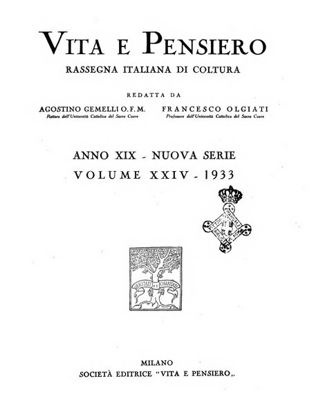 Vita e pensiero rassegna italiana di coltura