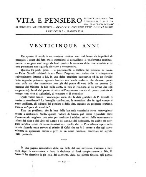 Vita e pensiero rassegna italiana di coltura