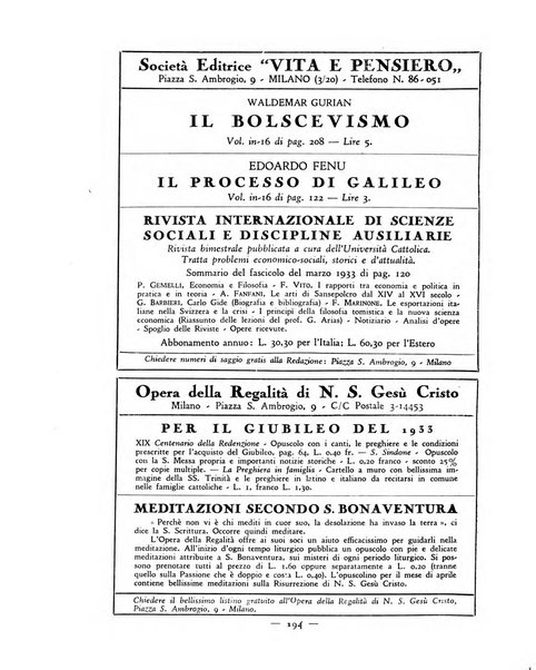 Vita e pensiero rassegna italiana di coltura