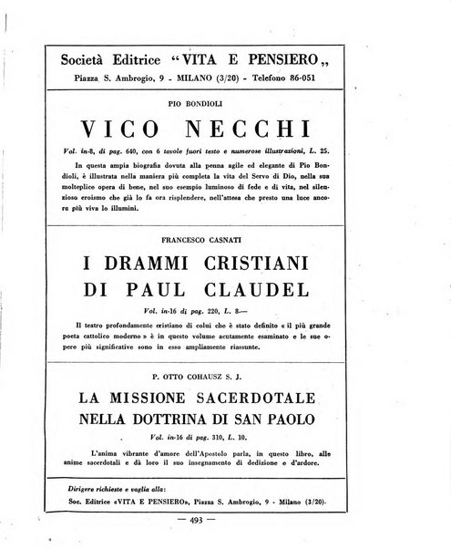 Vita e pensiero rassegna italiana di coltura