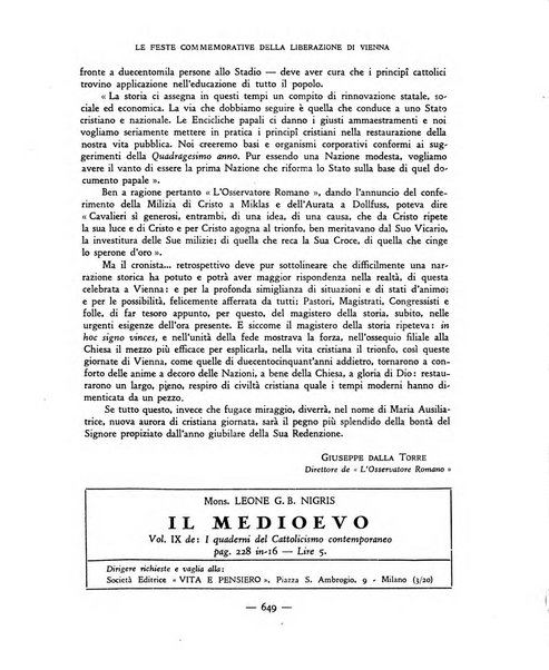 Vita e pensiero rassegna italiana di coltura