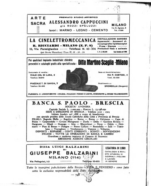 Vita e pensiero rassegna italiana di coltura