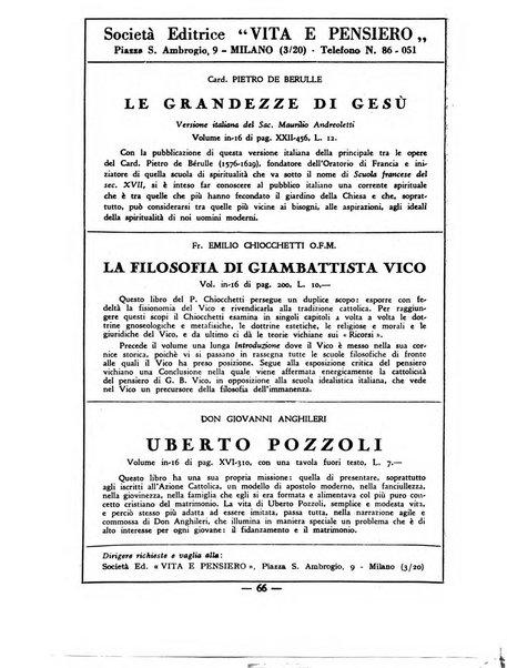 Vita e pensiero rassegna italiana di coltura