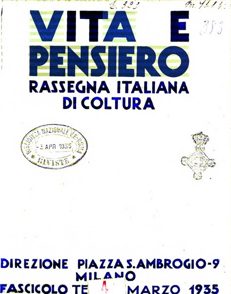 Vita e pensiero rassegna italiana di coltura