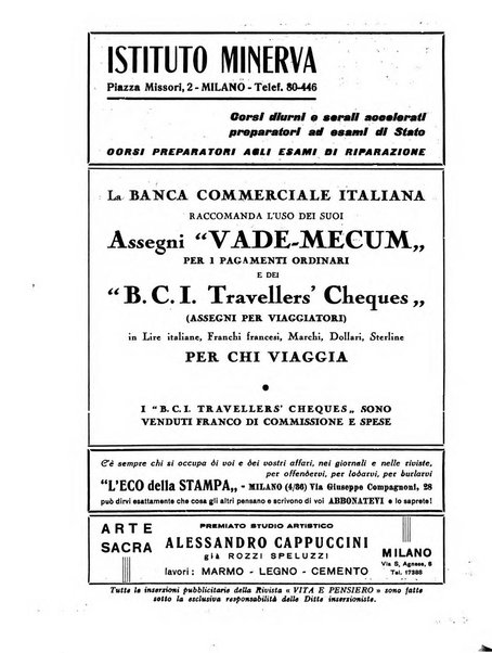 Vita e pensiero rassegna italiana di coltura