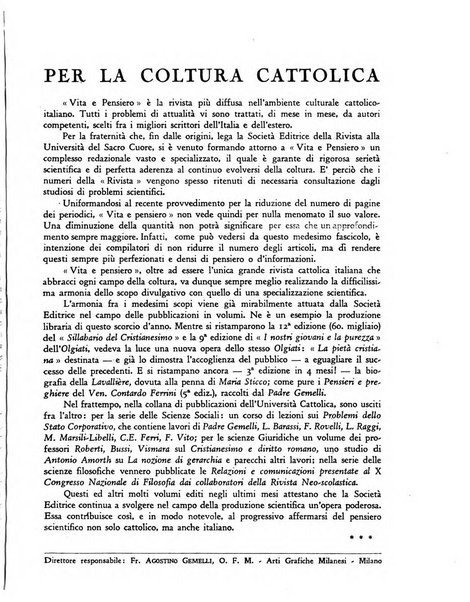 Vita e pensiero rassegna italiana di coltura